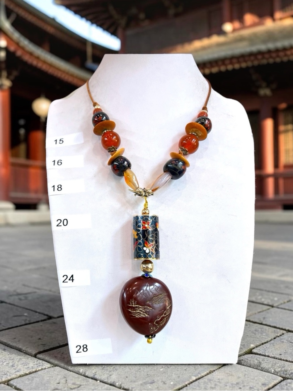 Reclaimed Vintage "Qing" Cloisonne and Chinese Lacquer Pendant by the_tipsy_trex